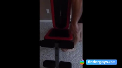 Muscular Daddy Bear Jacks Off in a Wrestling Singlet