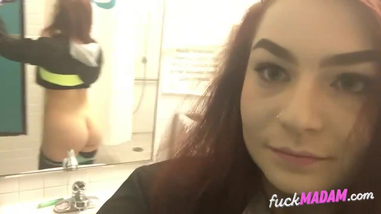Watch Big-Ass Schoolgirl's Strip Tease and Pussy Play in a Public Bathroom Porn Video - ePornSup.
