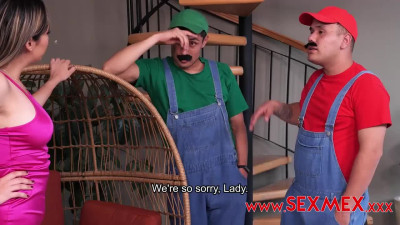 SHE GOT FUCKED BY MARIO STEPBROTHERS . ALONDRA NAVARRO