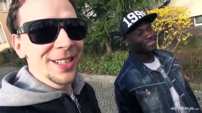 Smooth shaved German pussy eats a chocolate Kookie