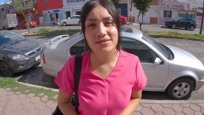 Con la estudiante de enfermería