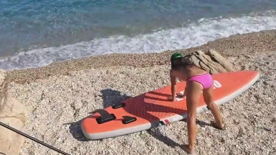 Nude Beach Yoga - Wild Solo Babe Bares All