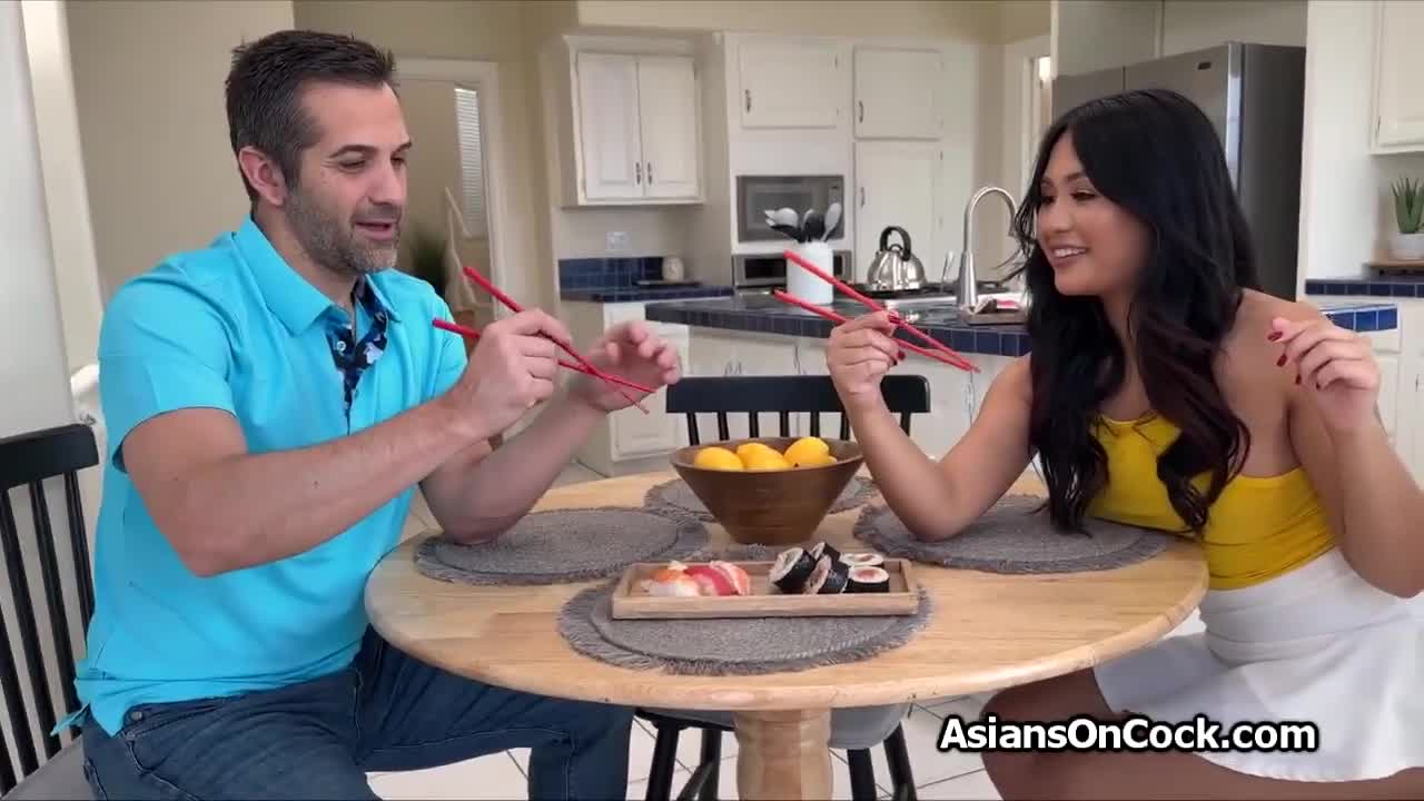 Watch Asian teen swaps sushi for hard dicks Porn Video - ePornSup.