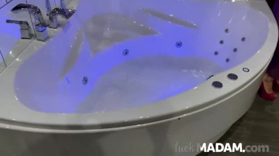 Big-Tits MILF Stepmom Gets Fingered and Fucked Hard in a Jacuzzi